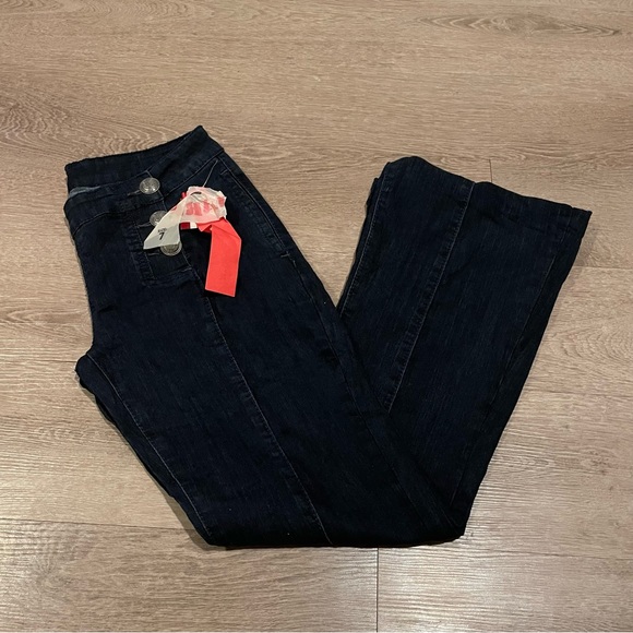 first kiss Jeans First Kiss Flare Jeans Black Nwt Size 7 Inseam 27